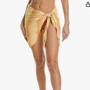 NWT L*Space Salinas Sarong /Skirt /Cover Up in Orange Cozumel Stripe - One Size